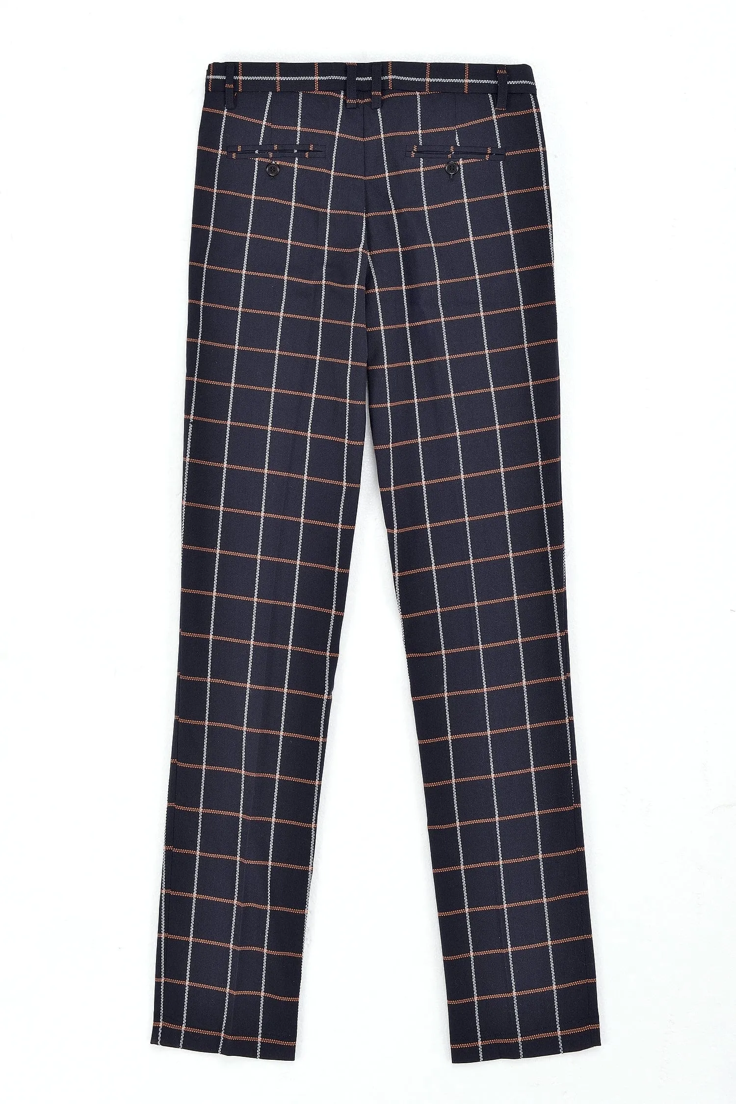 Men's Plaid 3 Piece Suit Slim Fit Dinner Suit Tuxedo