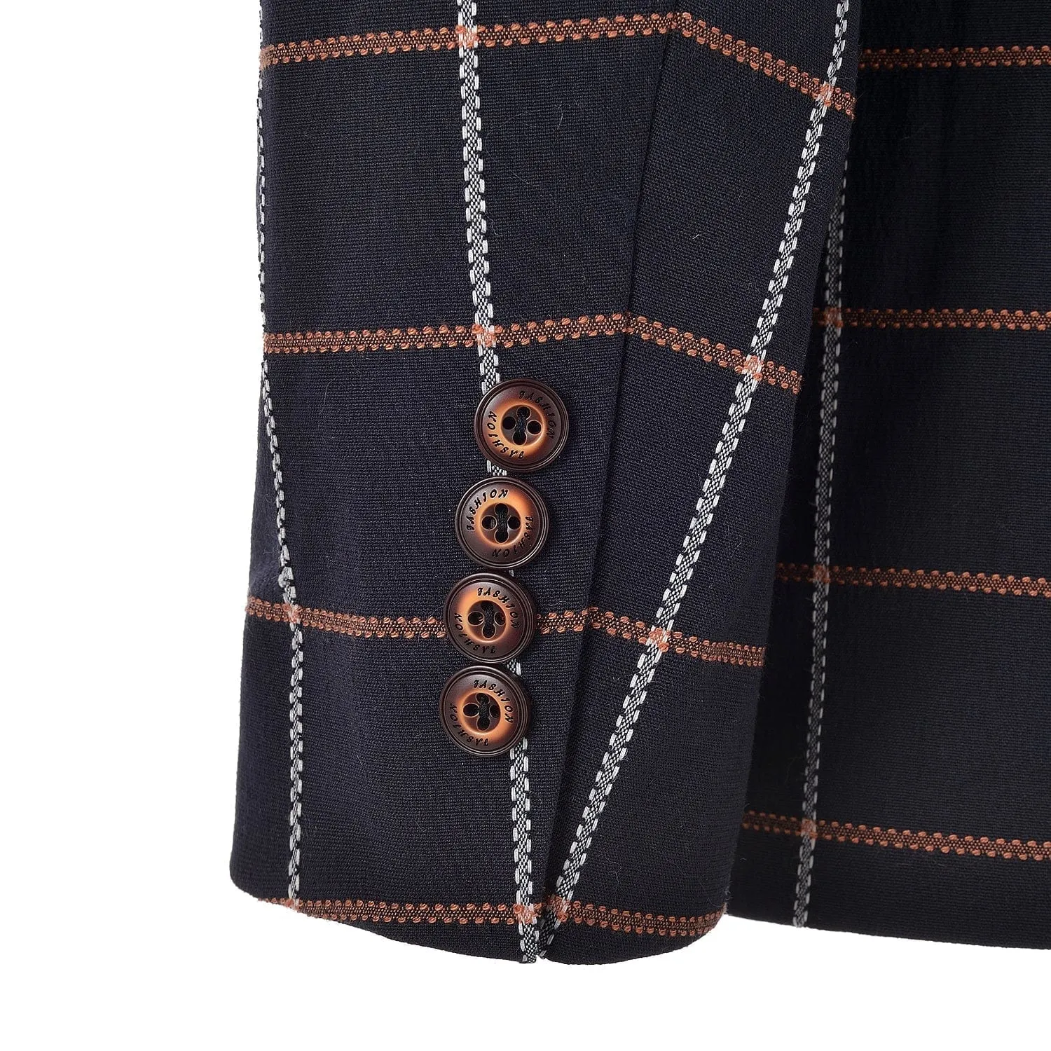 Men's Plaid 3 Piece Suit Slim Fit Dinner Suit Tuxedo