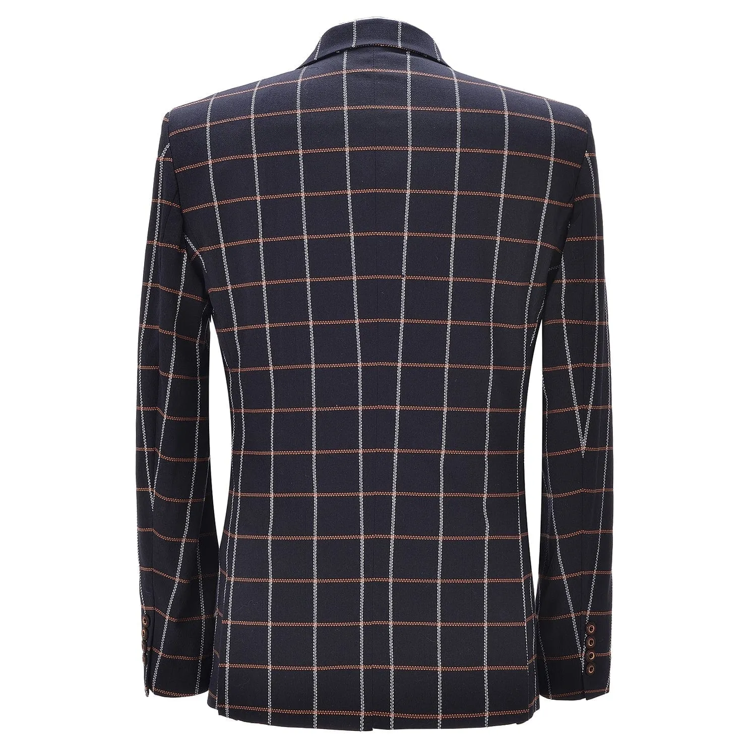 Men's Plaid 3 Piece Suit Slim Fit Dinner Suit Tuxedo