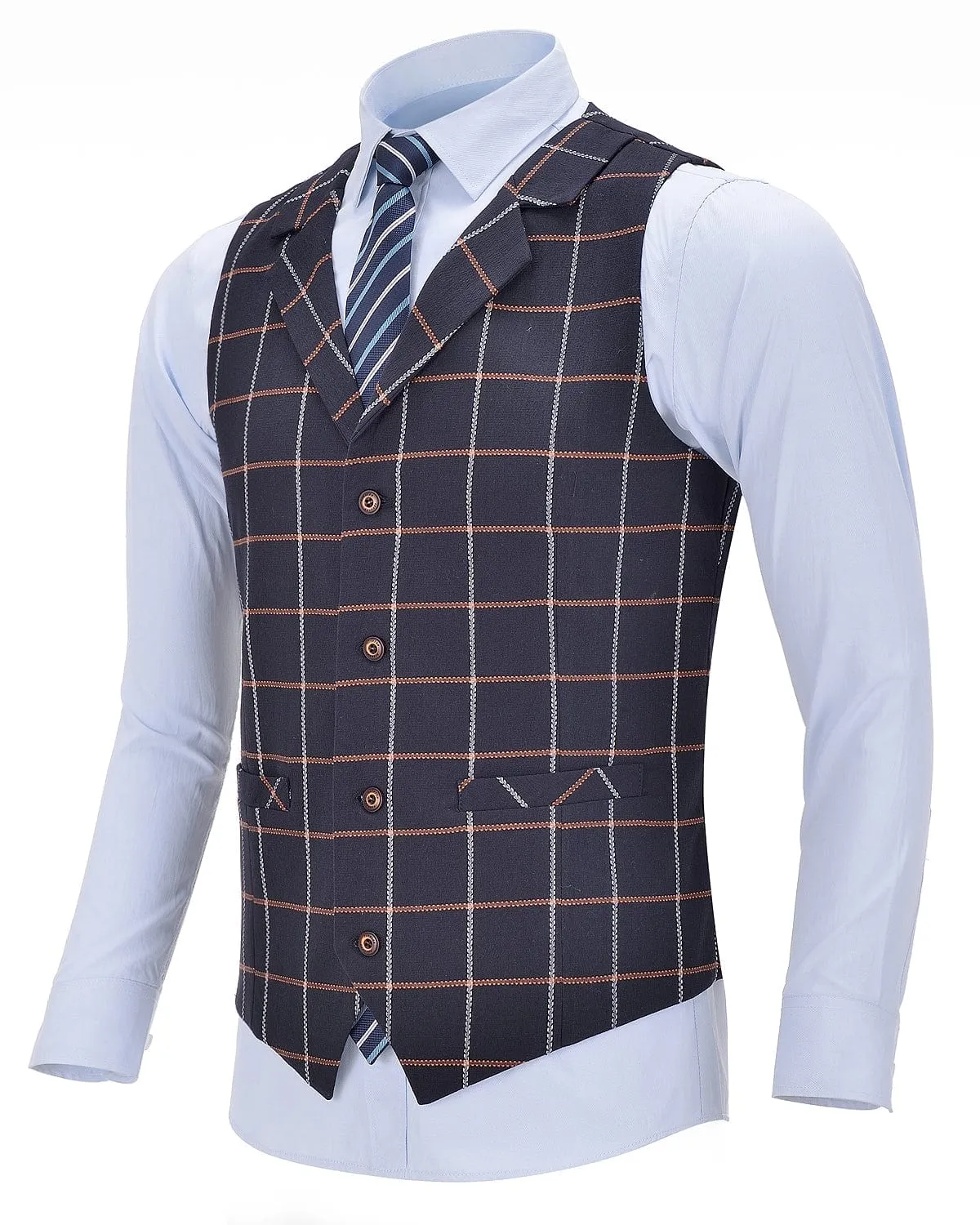 Men's Plaid 3 Piece Suit Slim Fit Dinner Suit Tuxedo