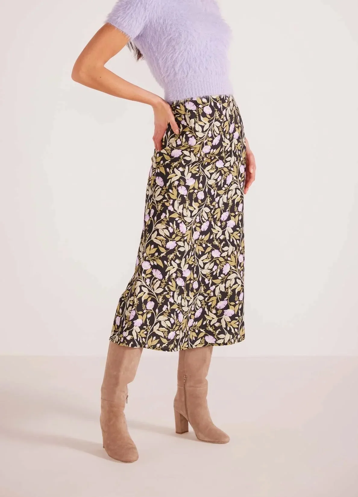 Mink Pink Nocturn Bias Slip Midi Skirt
