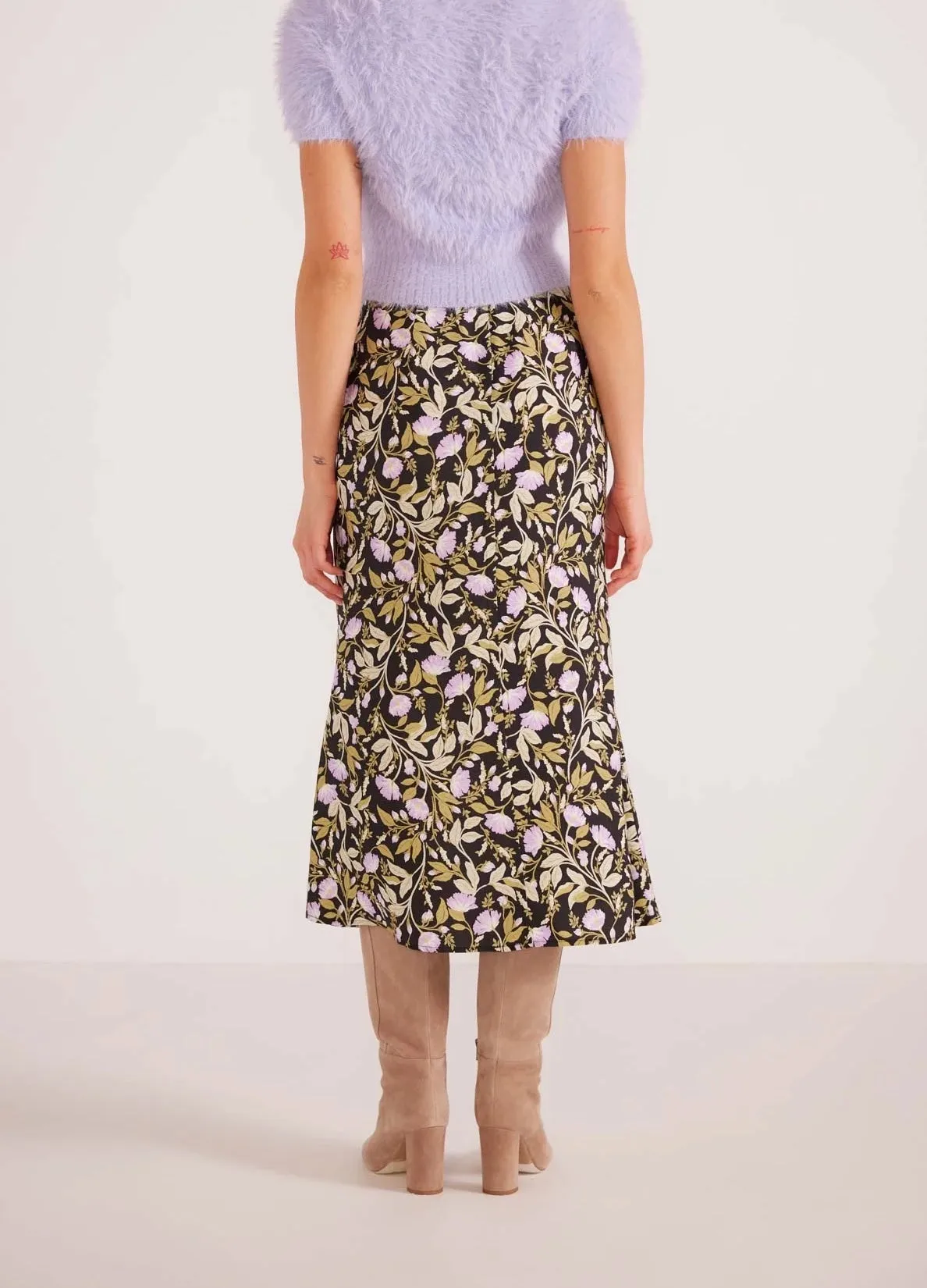 Mink Pink Nocturn Bias Slip Midi Skirt