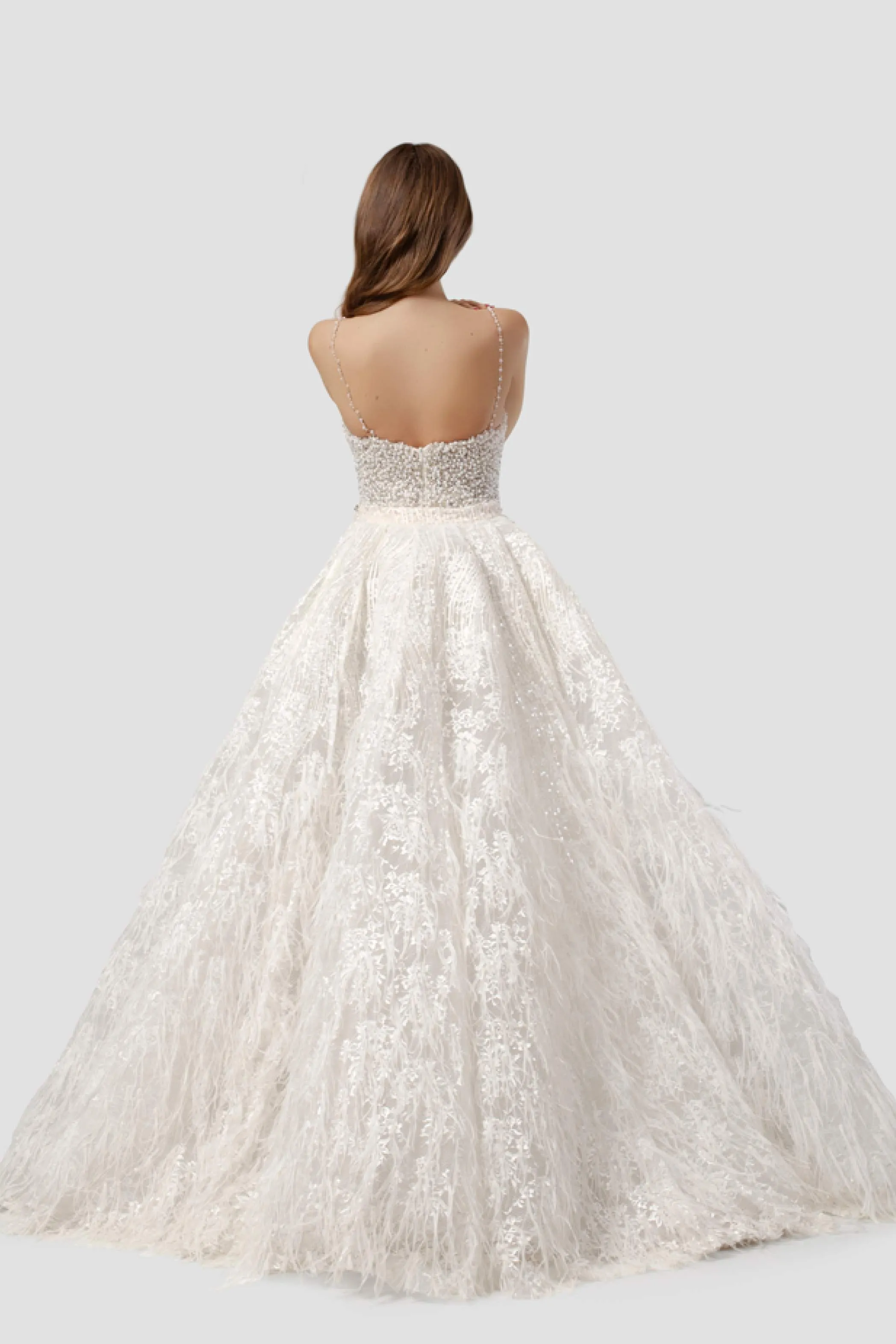 Off White Wedding Dress with Detachable Skirt