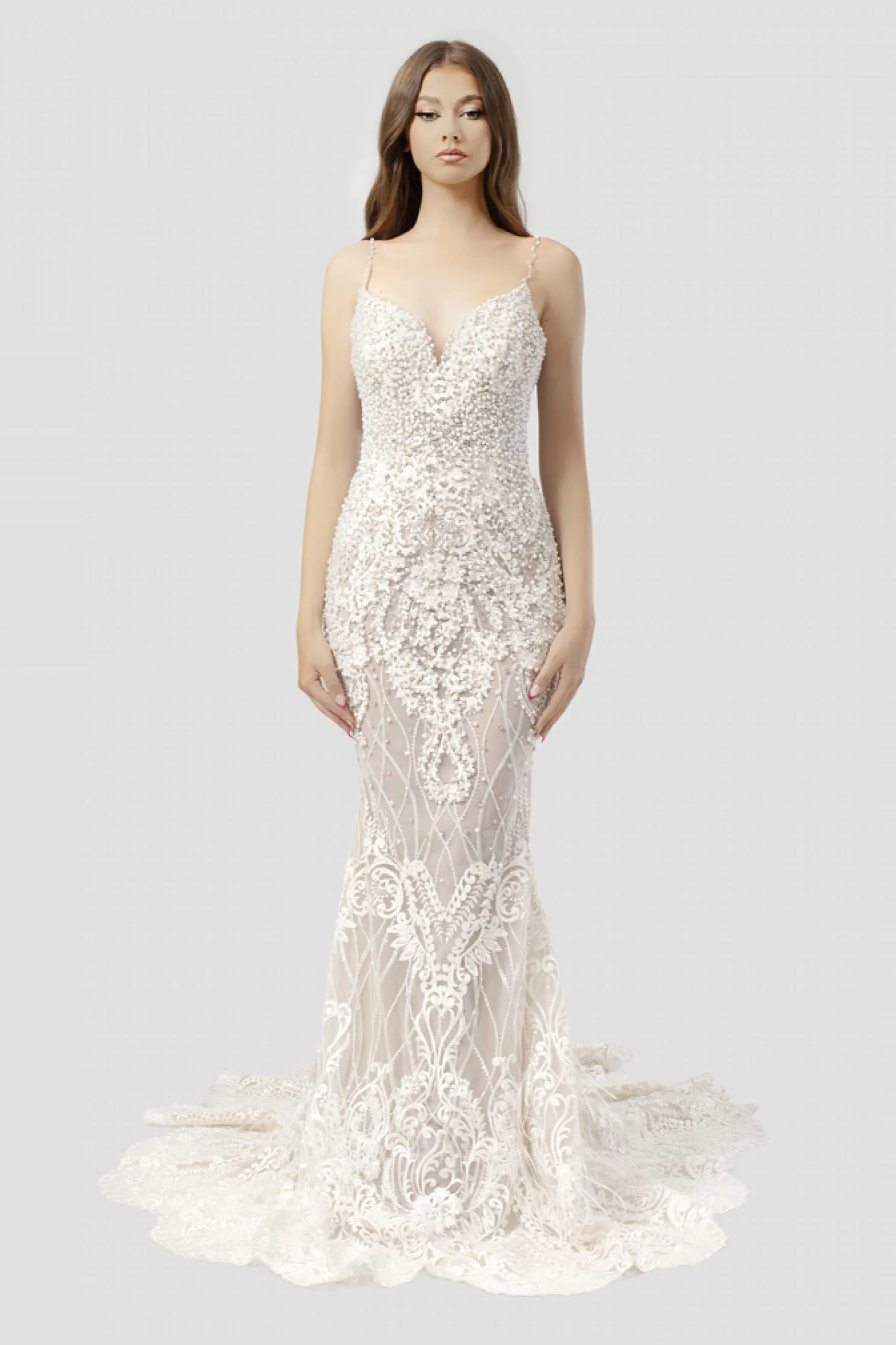 Off White Wedding Dress with Detachable Skirt