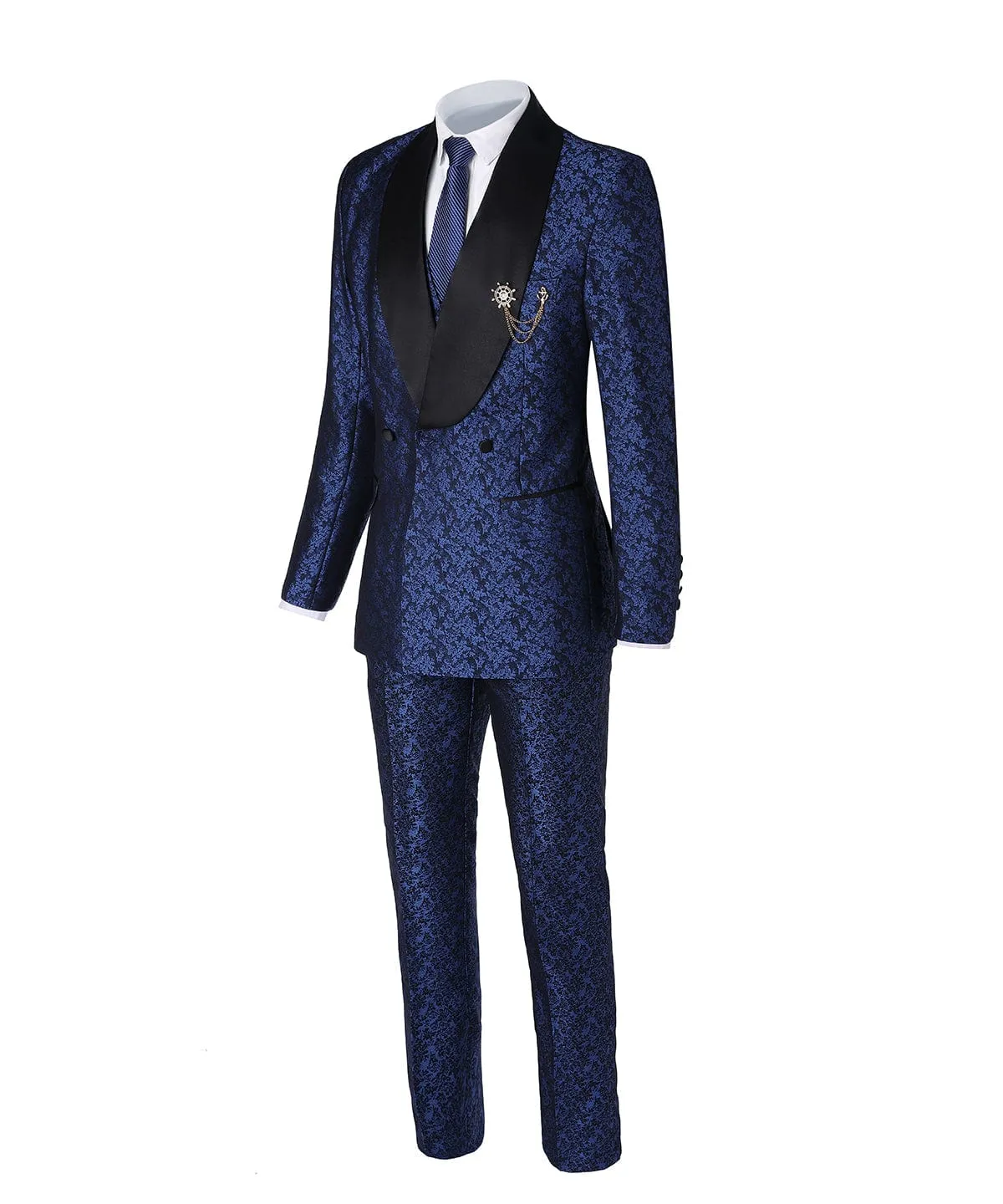 Patterned Shawl Lapel 3 Pieces Mens Suit Tuxedos (Blazer vest Pants)