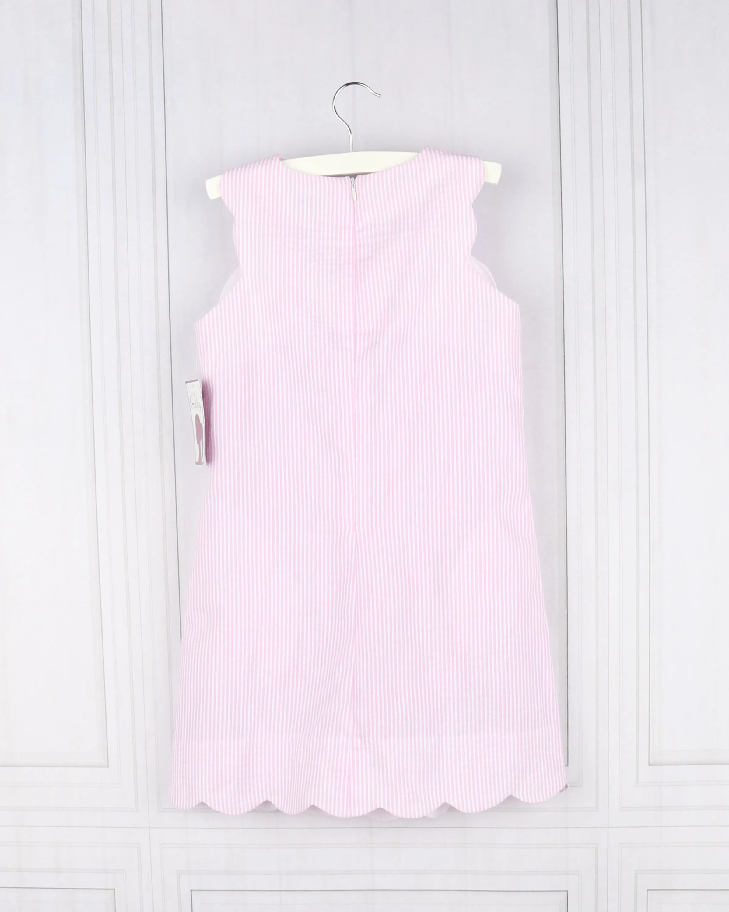 Pink Scallop Shift Dress