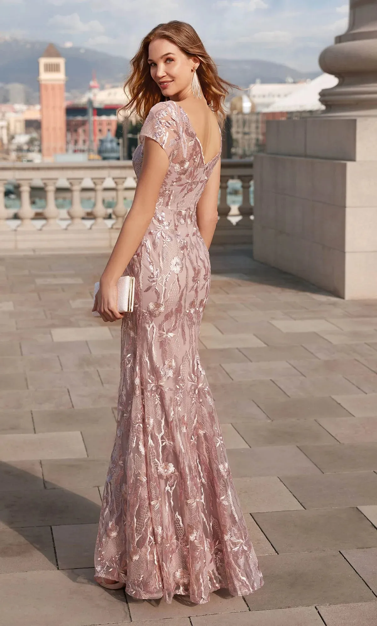 Pink- Sterling  Fit and Flare Gown