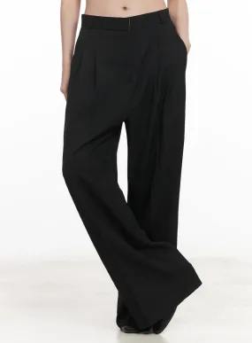 Pintuck Wide-Fit Slacks Pants CM511