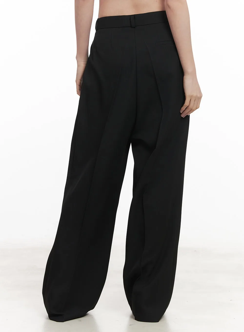 Pintuck Wide-Fit Slacks Pants CM511