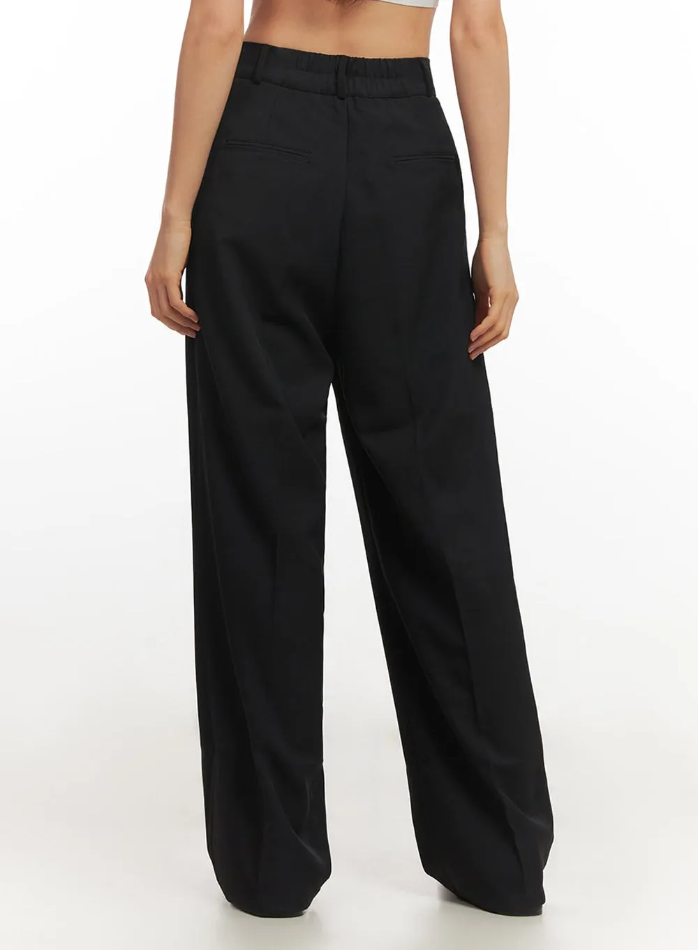 Pintuck Wide-Leg Slacks Pants IM524