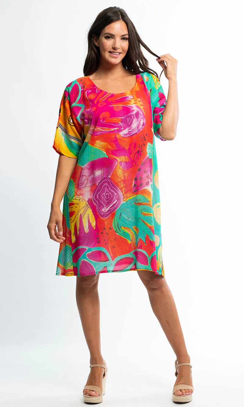 Rayon Shift Dress Loose Fit Digital, More Colours