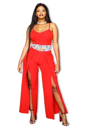Red African Sexy Jumpsuit