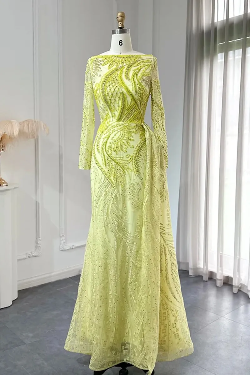 Romina Beaded Long Sleeve Gown