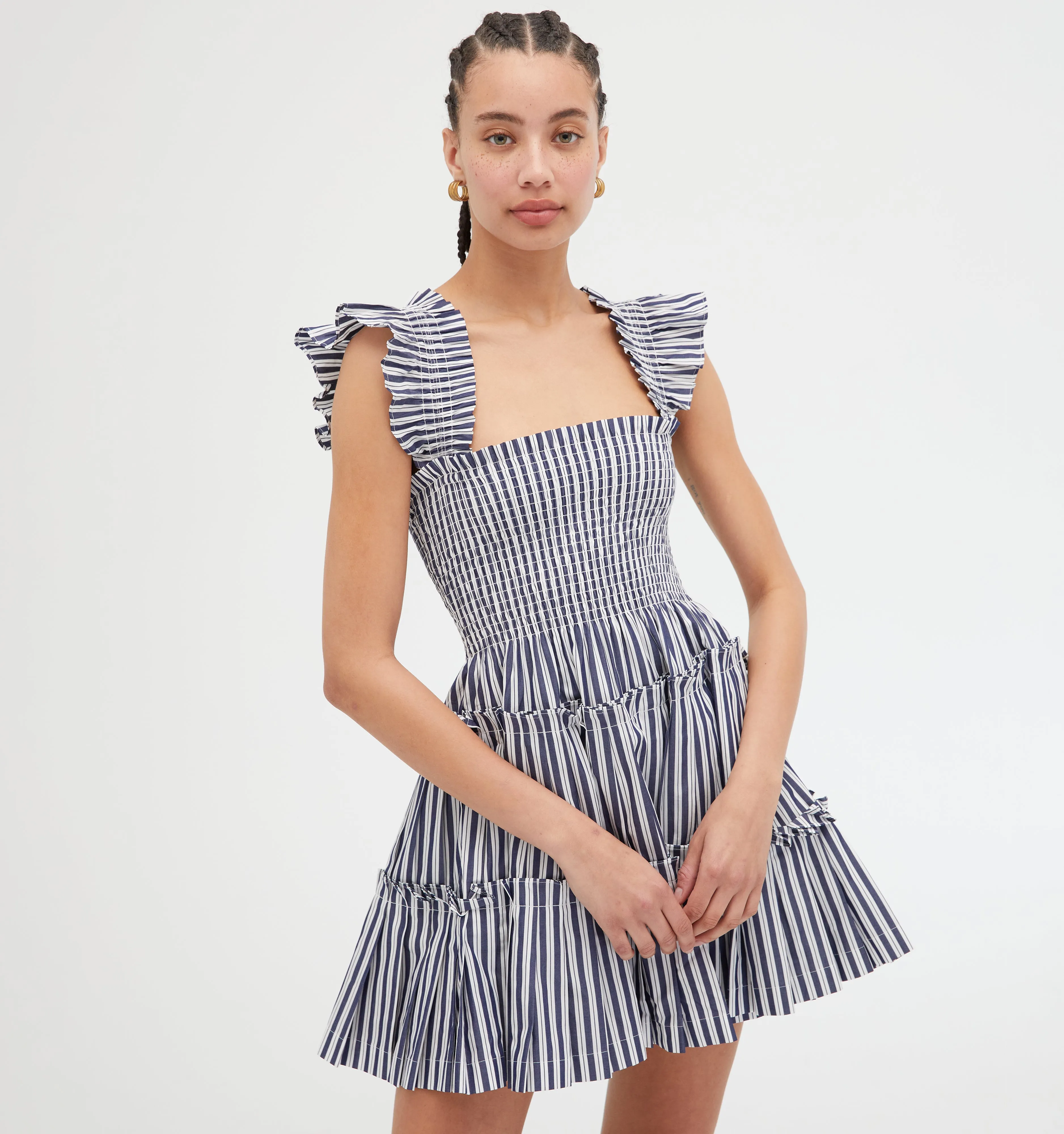 The Charlotte Nap Dress - Navy Stripe