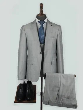 Three Pieces Of Gray Bespoke Men Suit Tailored