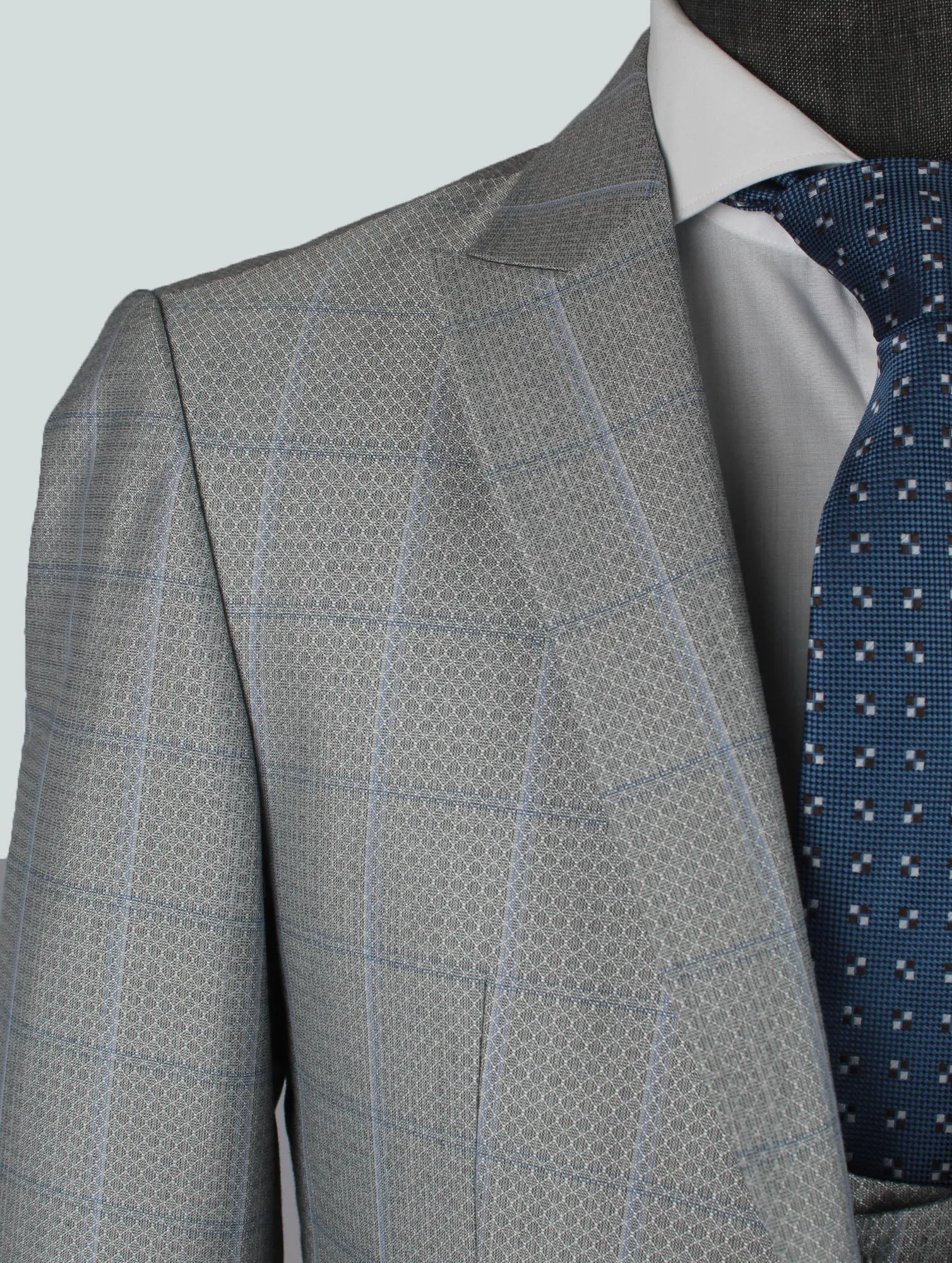 Three Pieces Of Gray Bespoke Men Suit Tailored