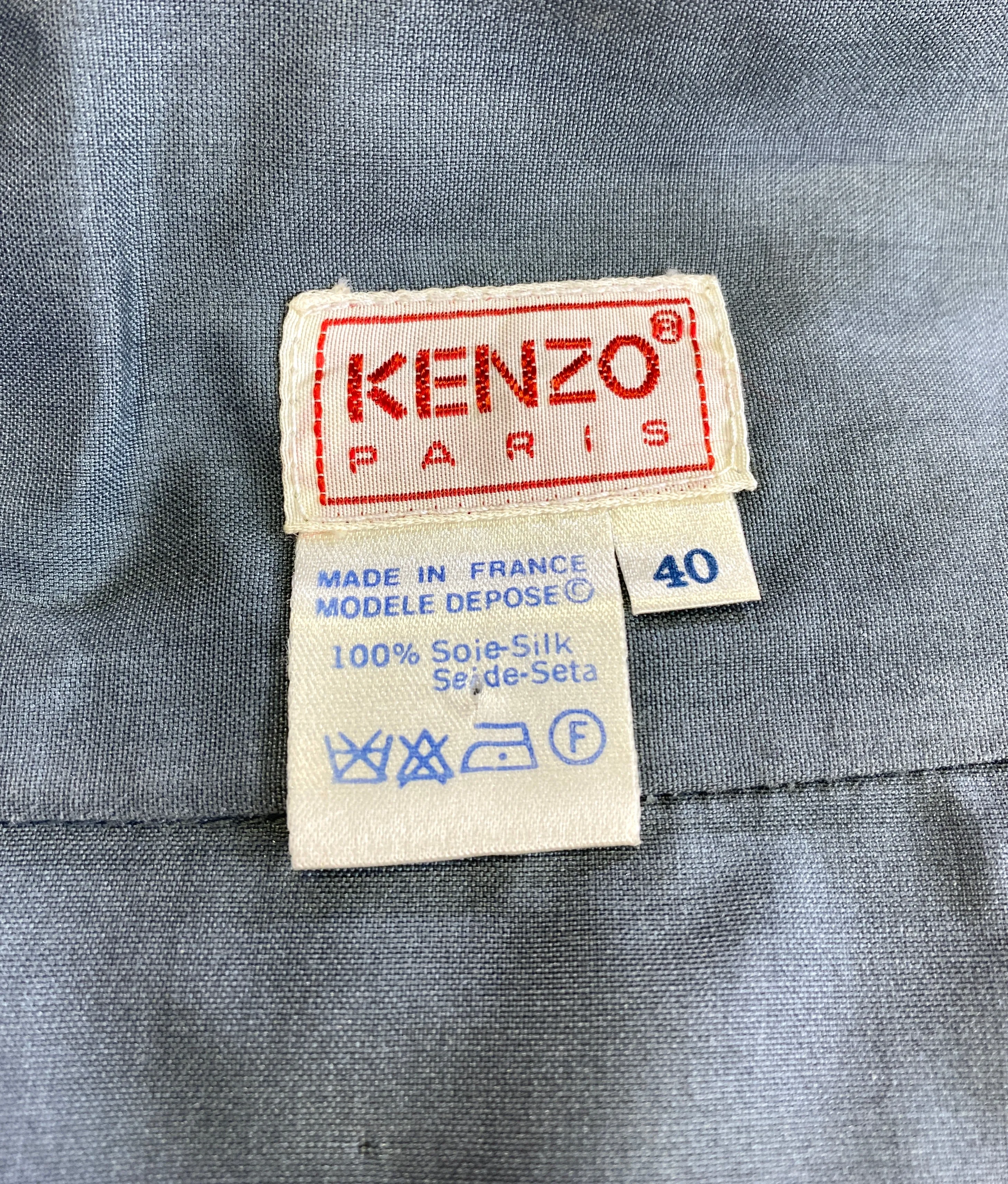 Vintage 1980s Kenzo Sea Foam Green Silk Midi-Skirt, W32"