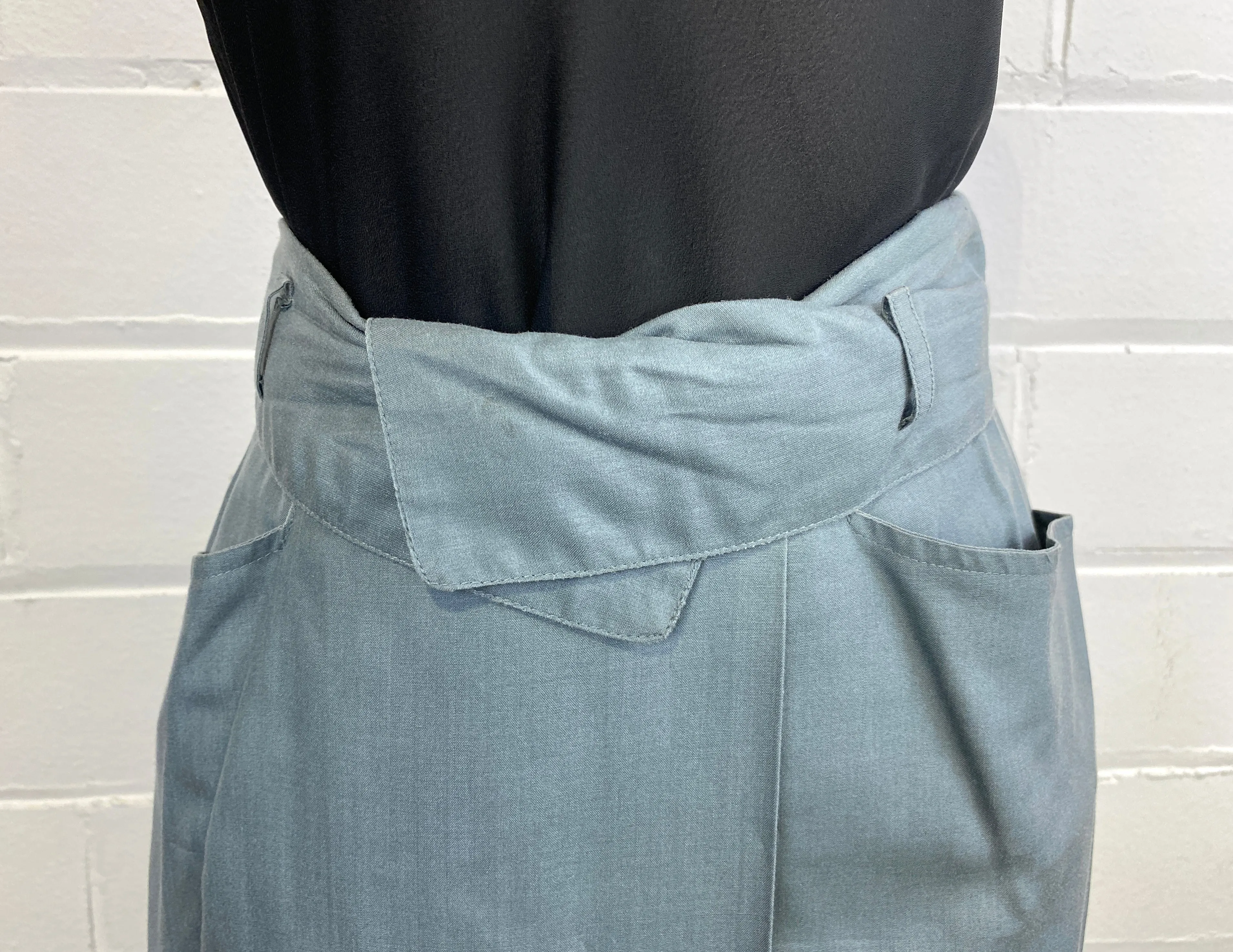 Vintage 1980s Kenzo Sea Foam Green Silk Midi-Skirt, W32"