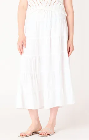 White Tiered Maxi Skirt