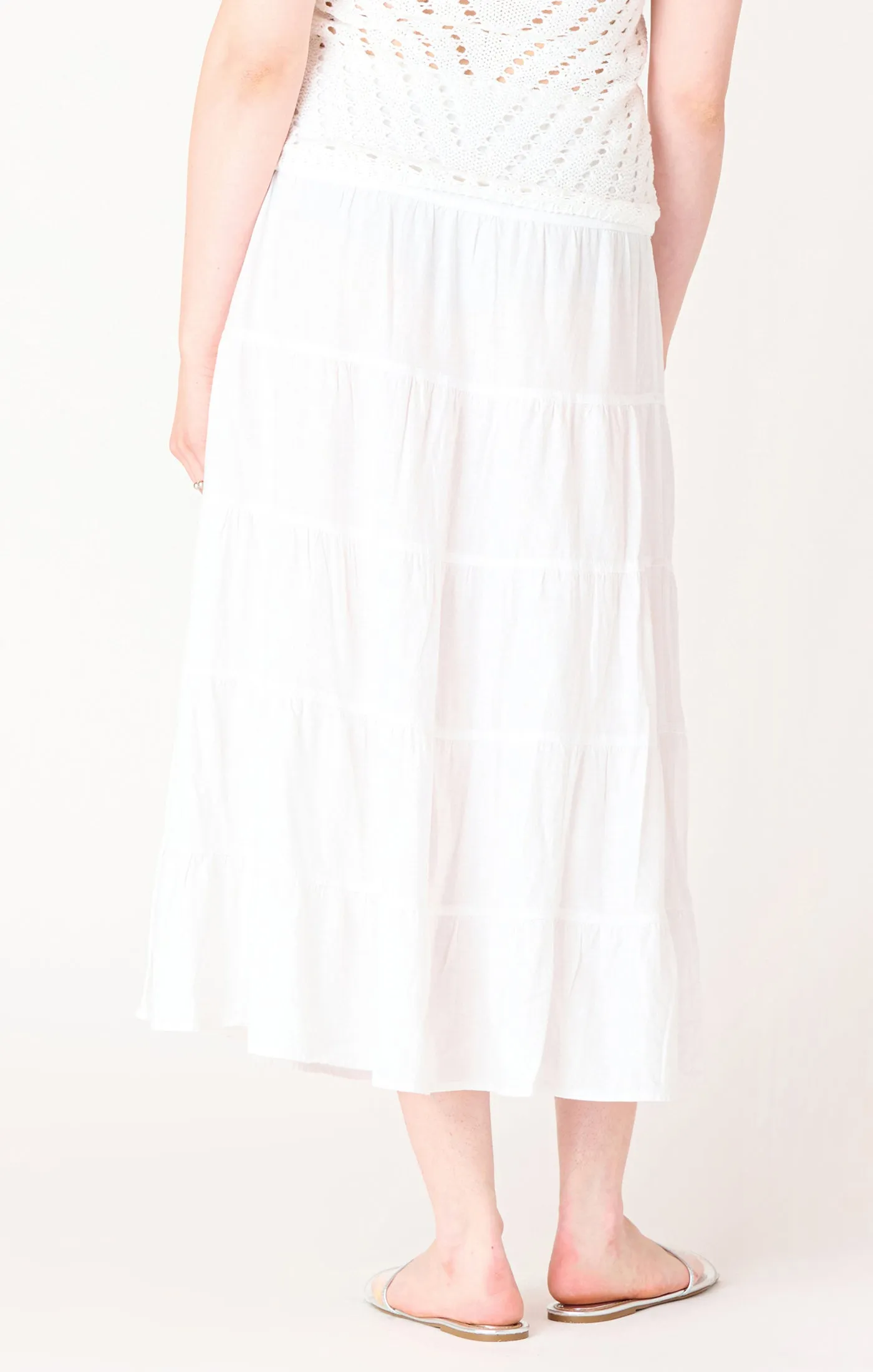 White Tiered Maxi Skirt